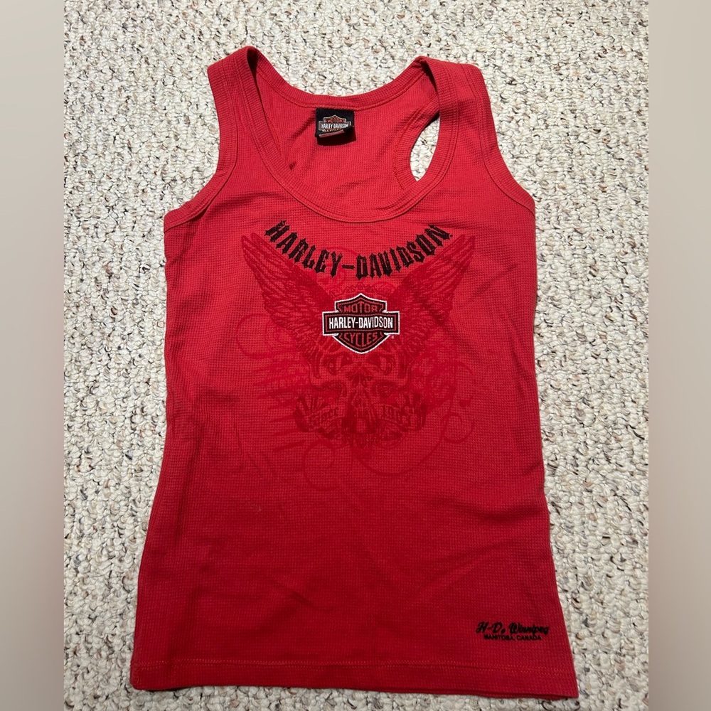 Hot pink Harley Davidson tank top